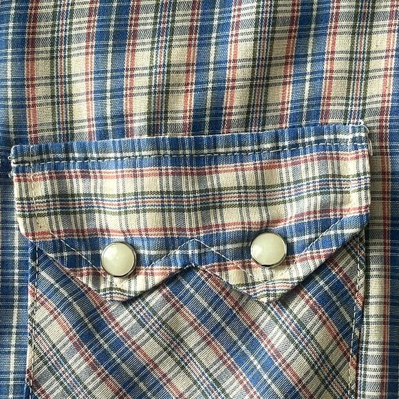 Vtg Dee Cee Mens Plaid Western Shirt 16-1/2 34 Large Pearl Snaps Cowboy Grunge - Picture 10 of 12